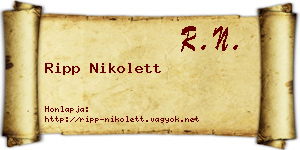 Ripp Nikolett névjegykártya